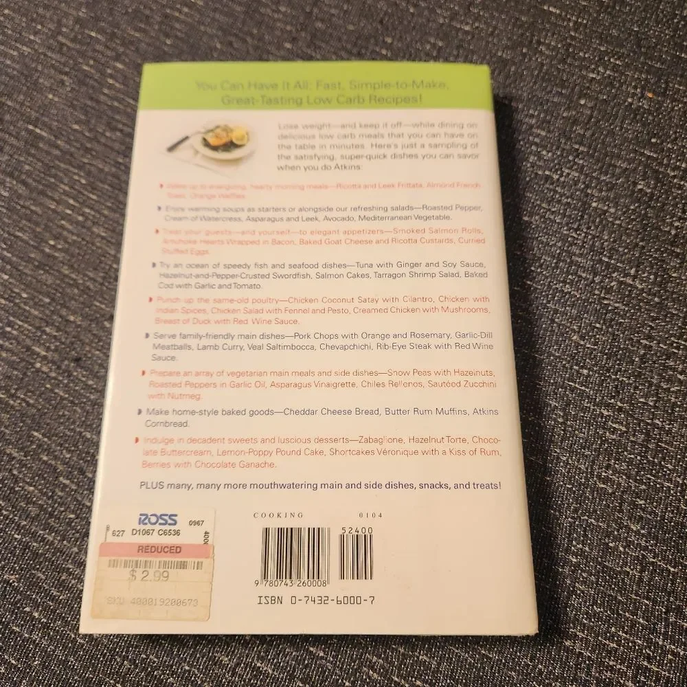 🔥 DR Atkins Quick and Easy New Diet Cookbook